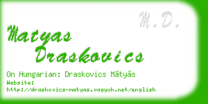 matyas draskovics business card