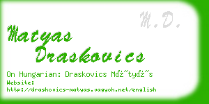 matyas draskovics business card